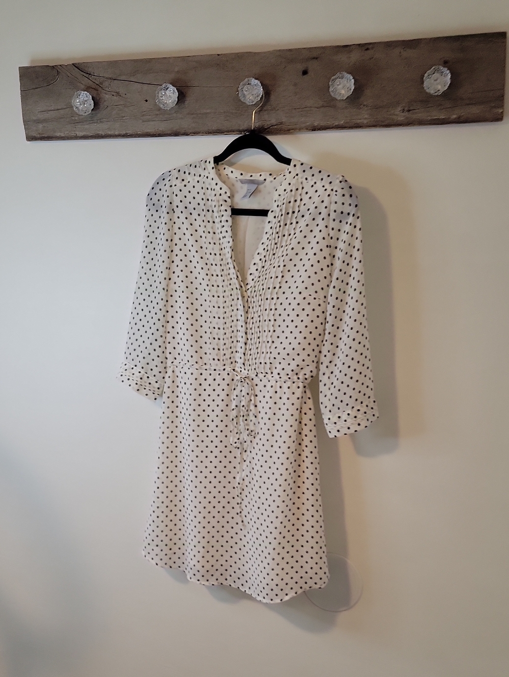H&M White with Black Polka Dots Dress SZ 4